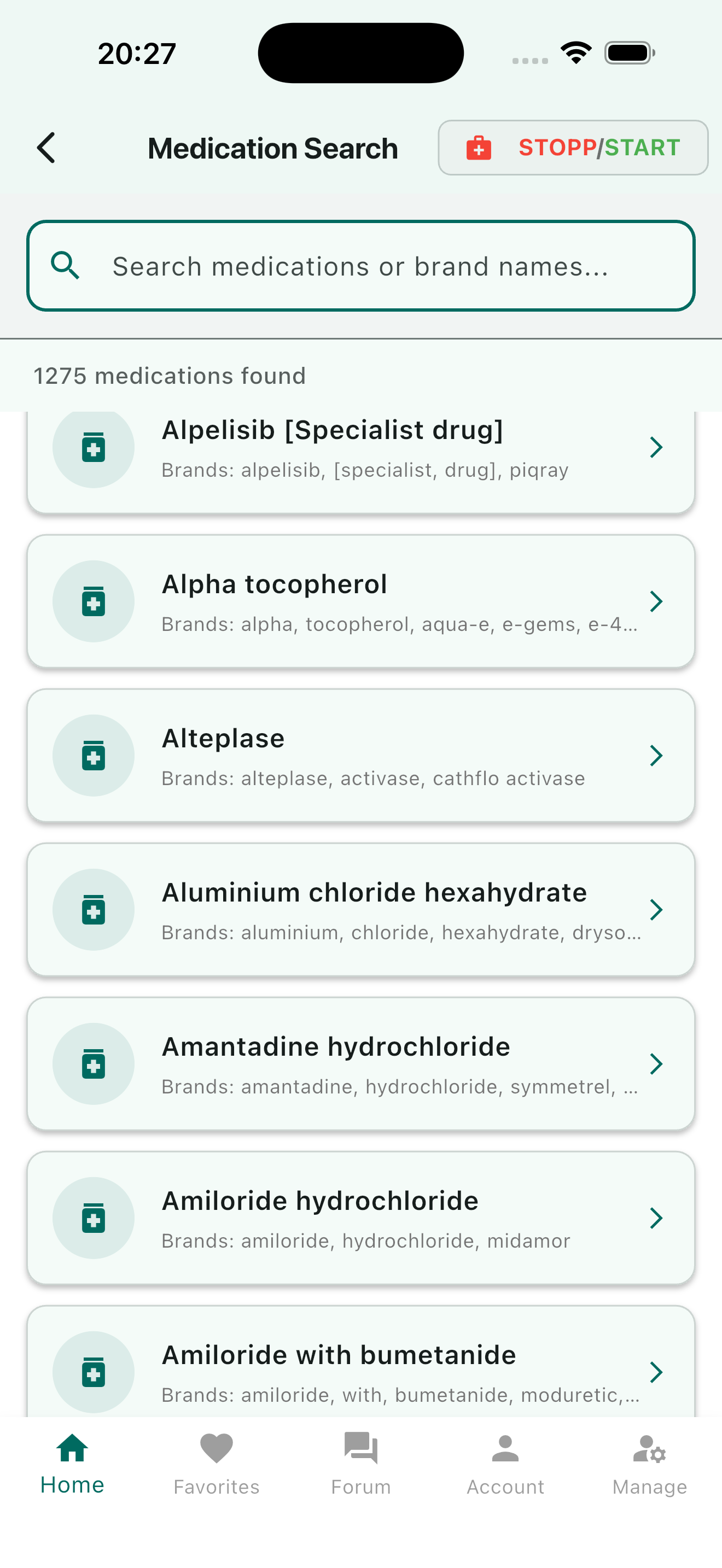 Medication search