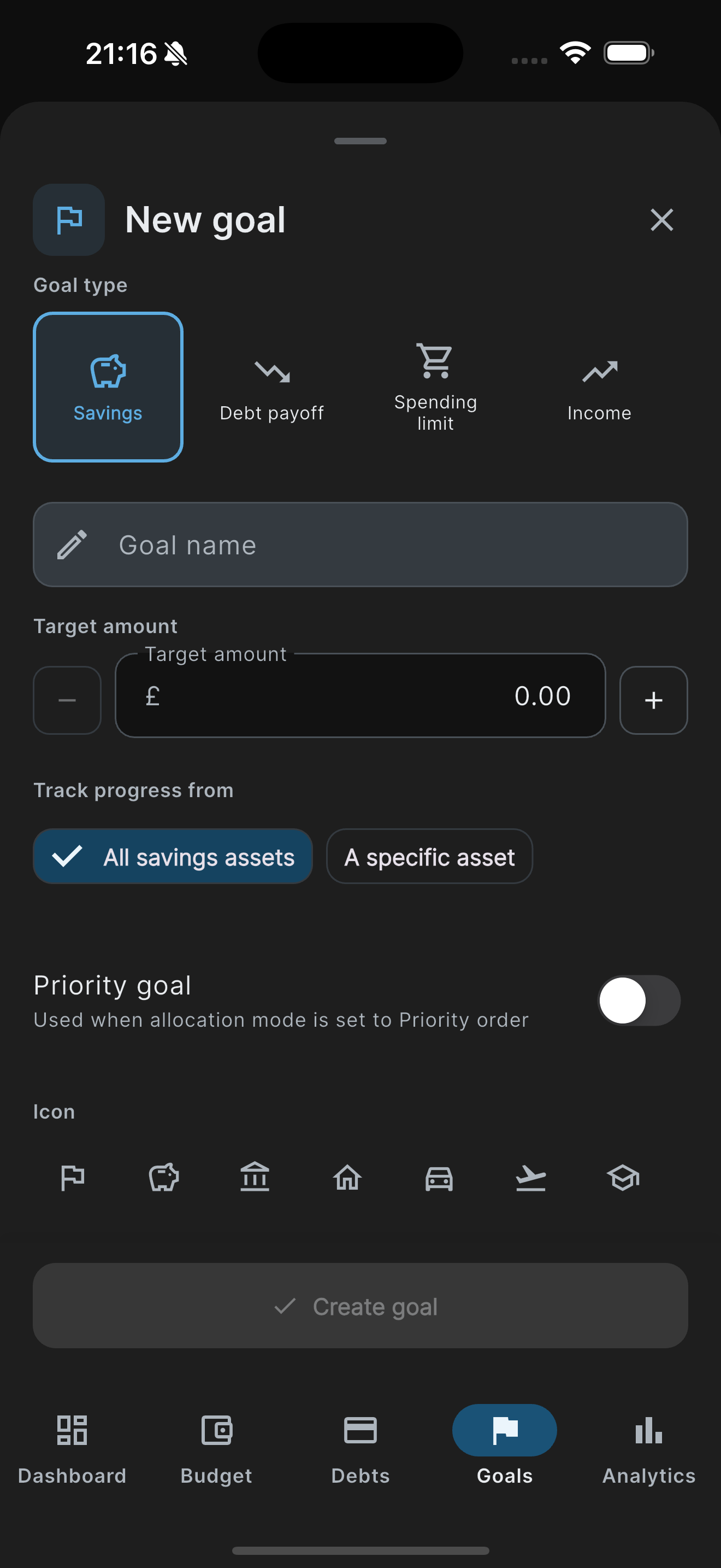 Add new goal