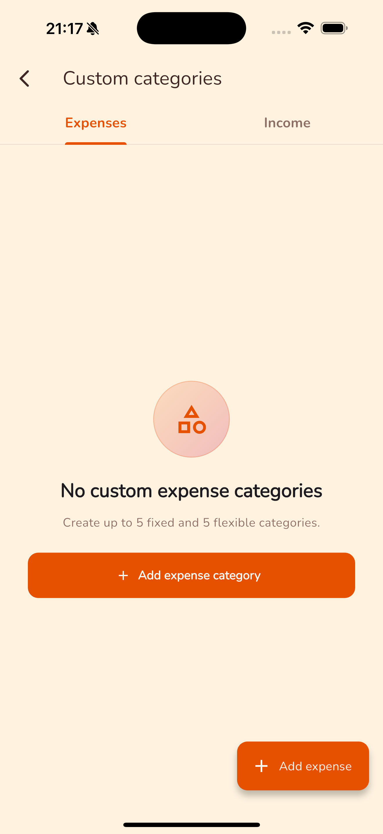 Custom categories