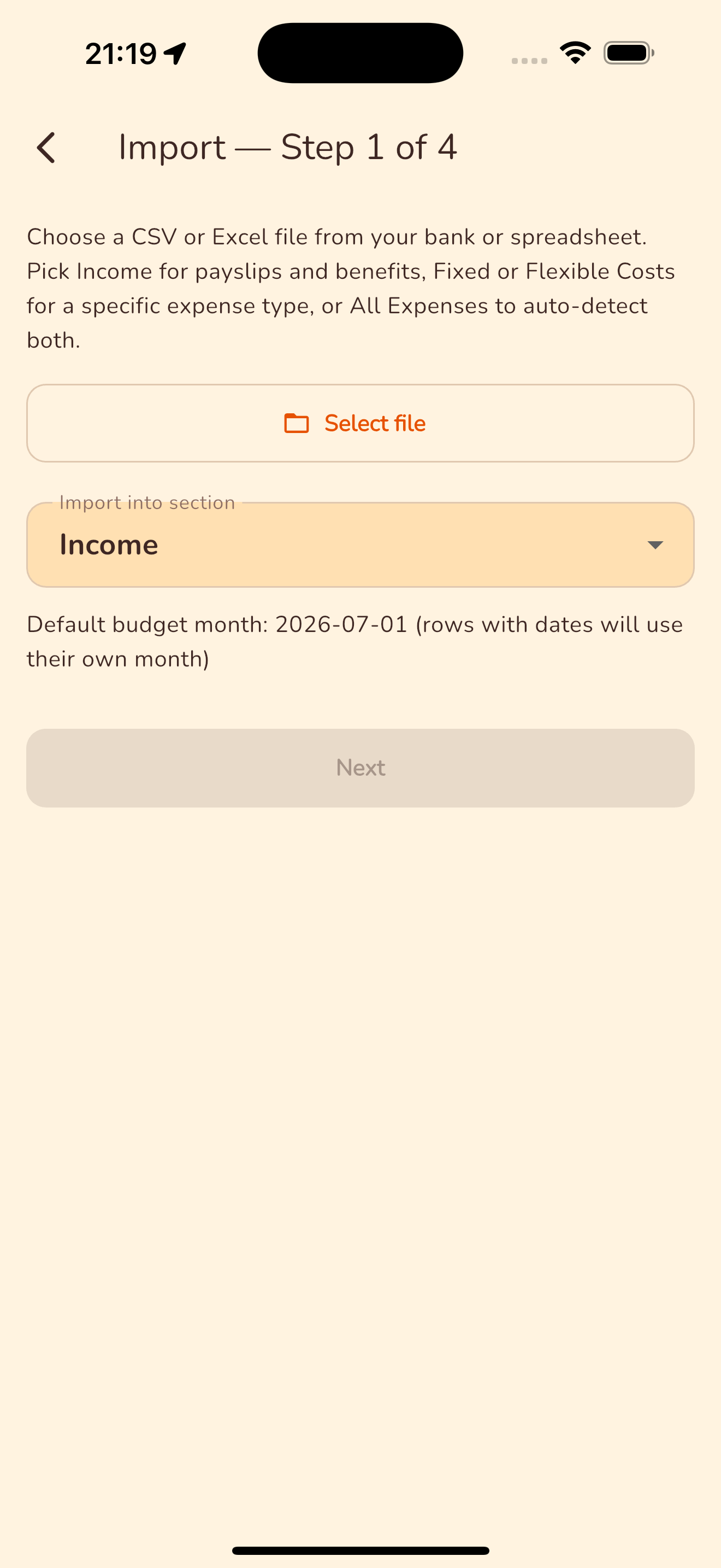 Import CSV Excel