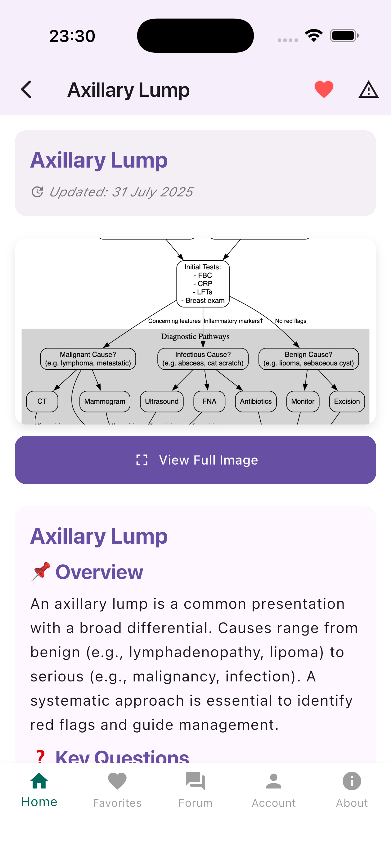 Screenshot of Clinical QuickGuides