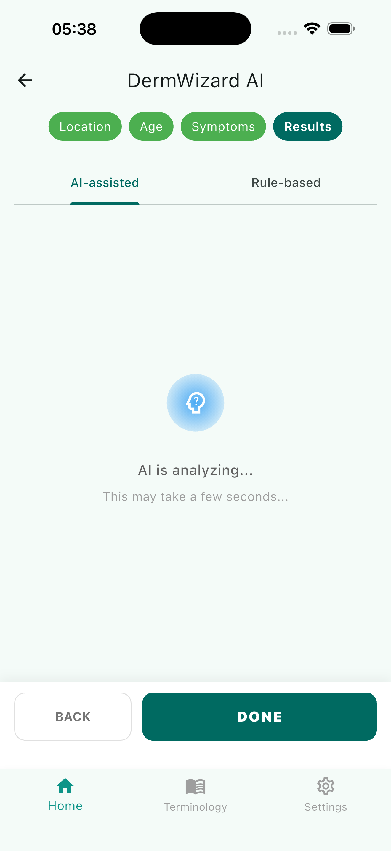 DermWizard AI Ranking Mode Screen