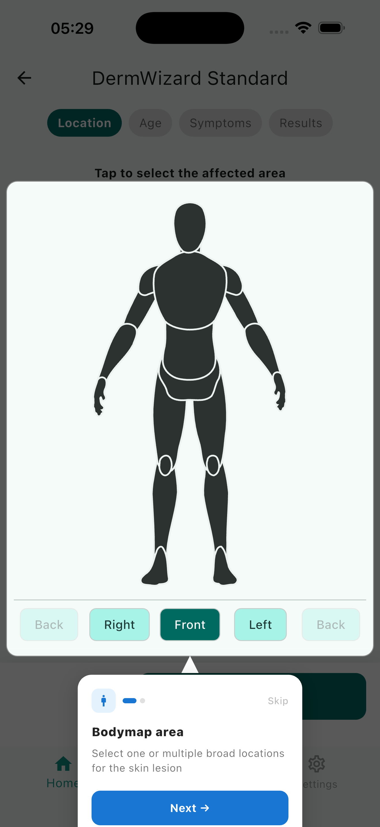 DermWizard Offline Mode Screen