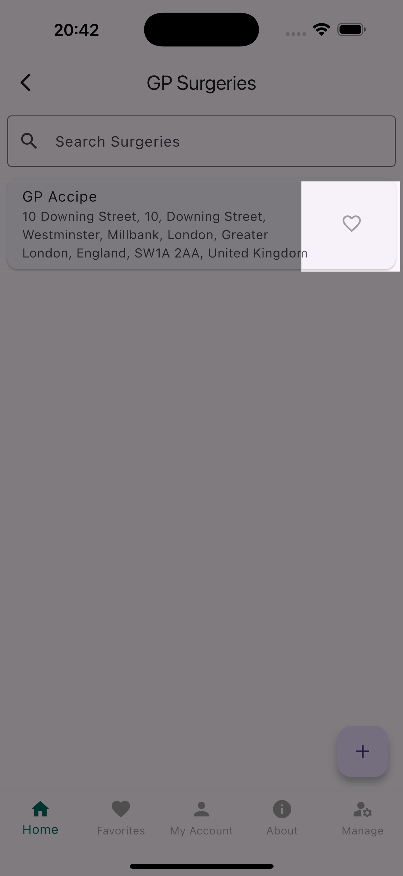 Add Surgery to Favorites